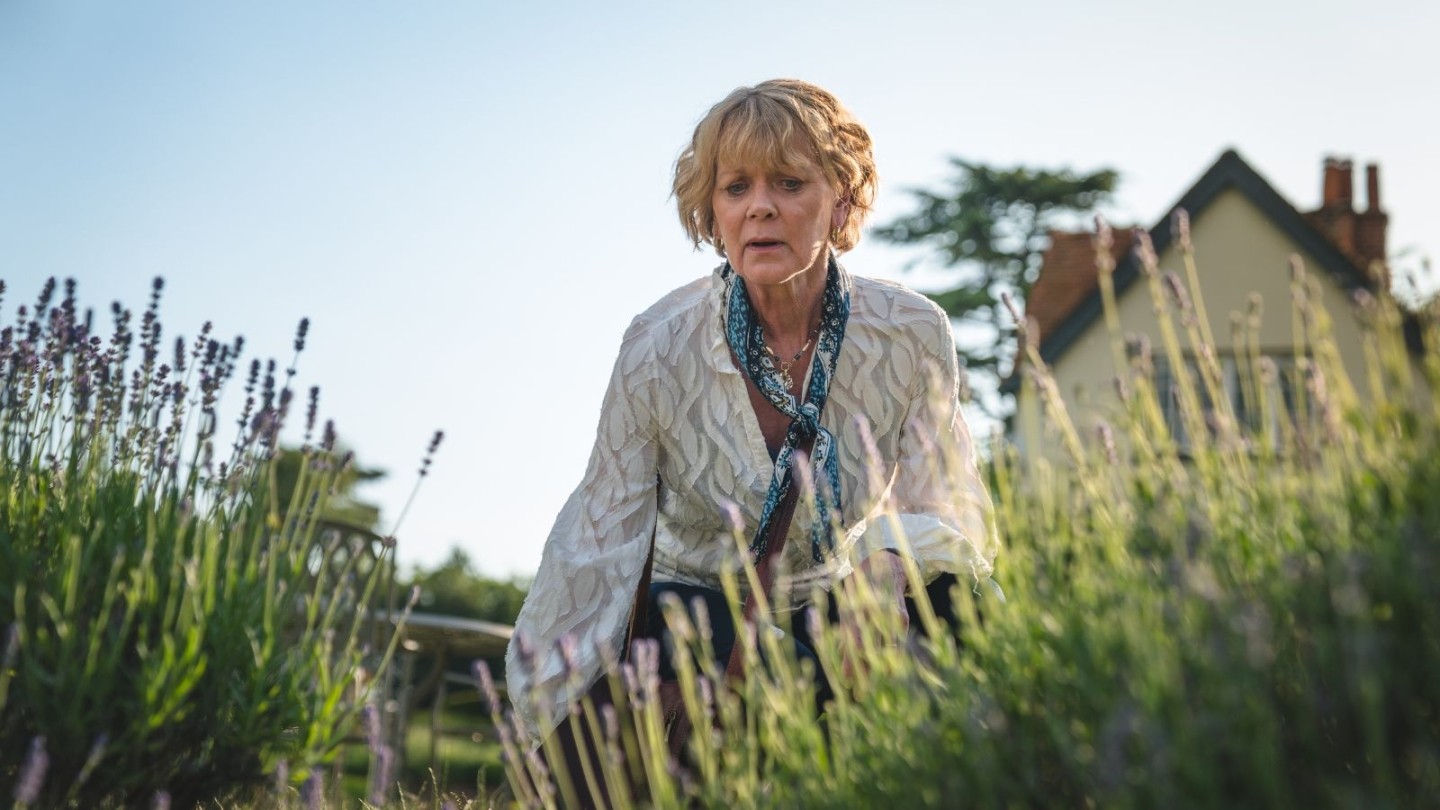 Promotional image for The Marlow Murder Club, featuring Samantha Bond as retired archaeologist Judith Potts
