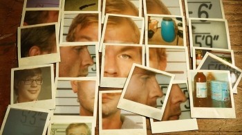 Small photos of the serial killer Dahmer. Promotional images for the documentary Dahmer on Dahmer.