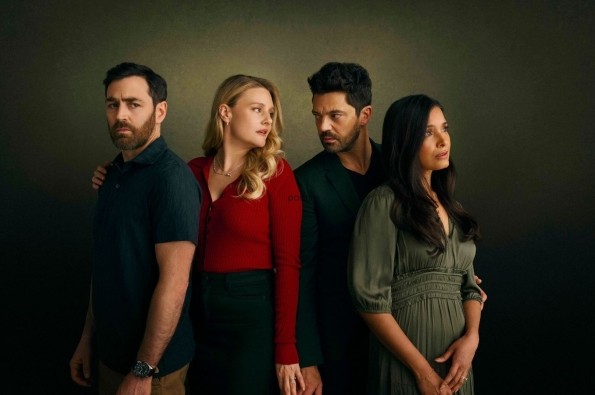 Adultery TV drama poster showing four central characters in a relationship-focused drama exploring secrets, infidelity, trust and emotional conflict.
