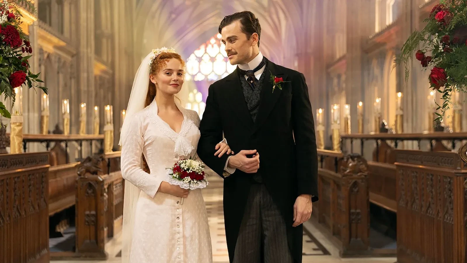 Joshua Orpin and Millie Gibson in The Forystes