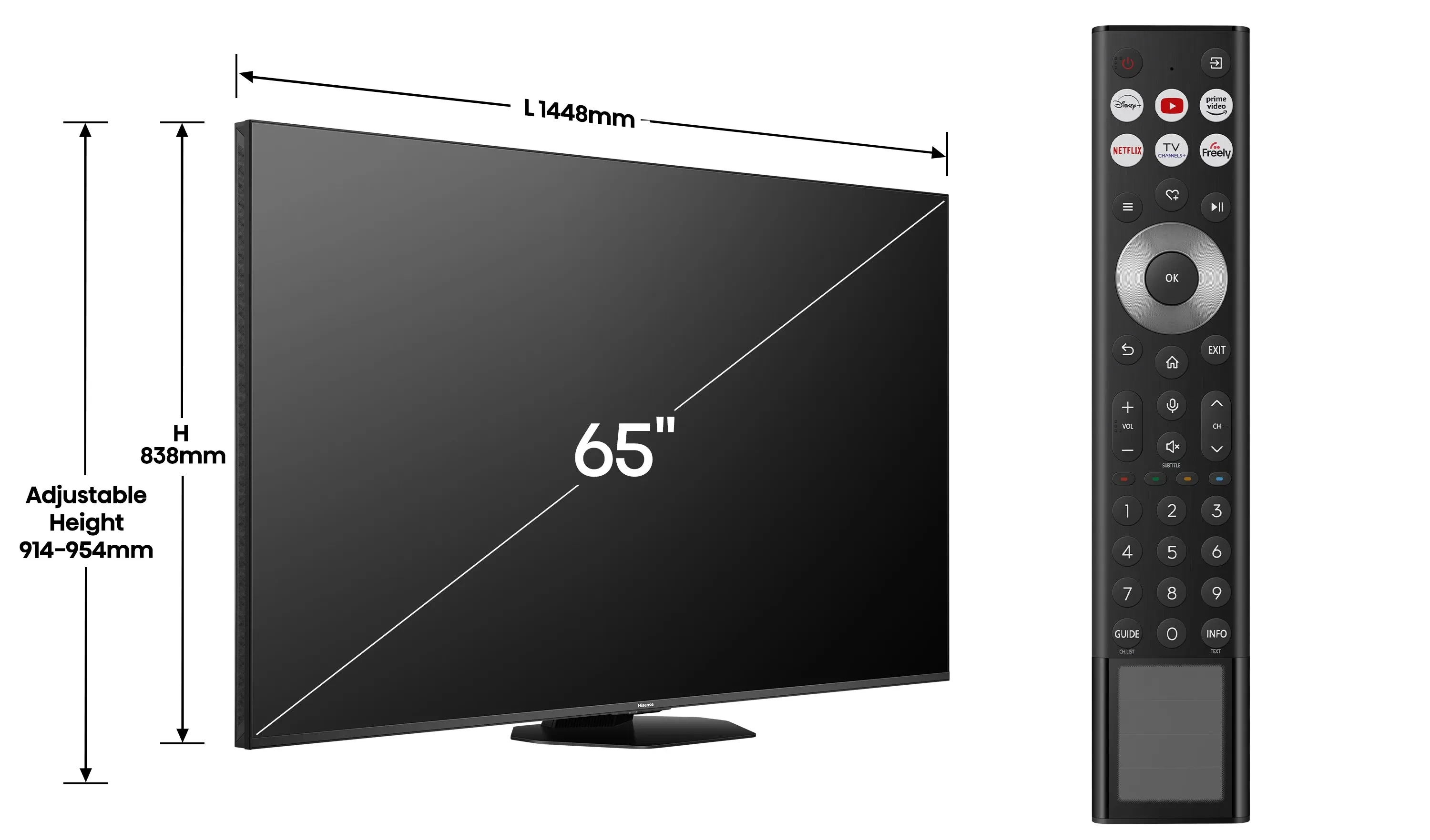Hisense 65U8Q Size