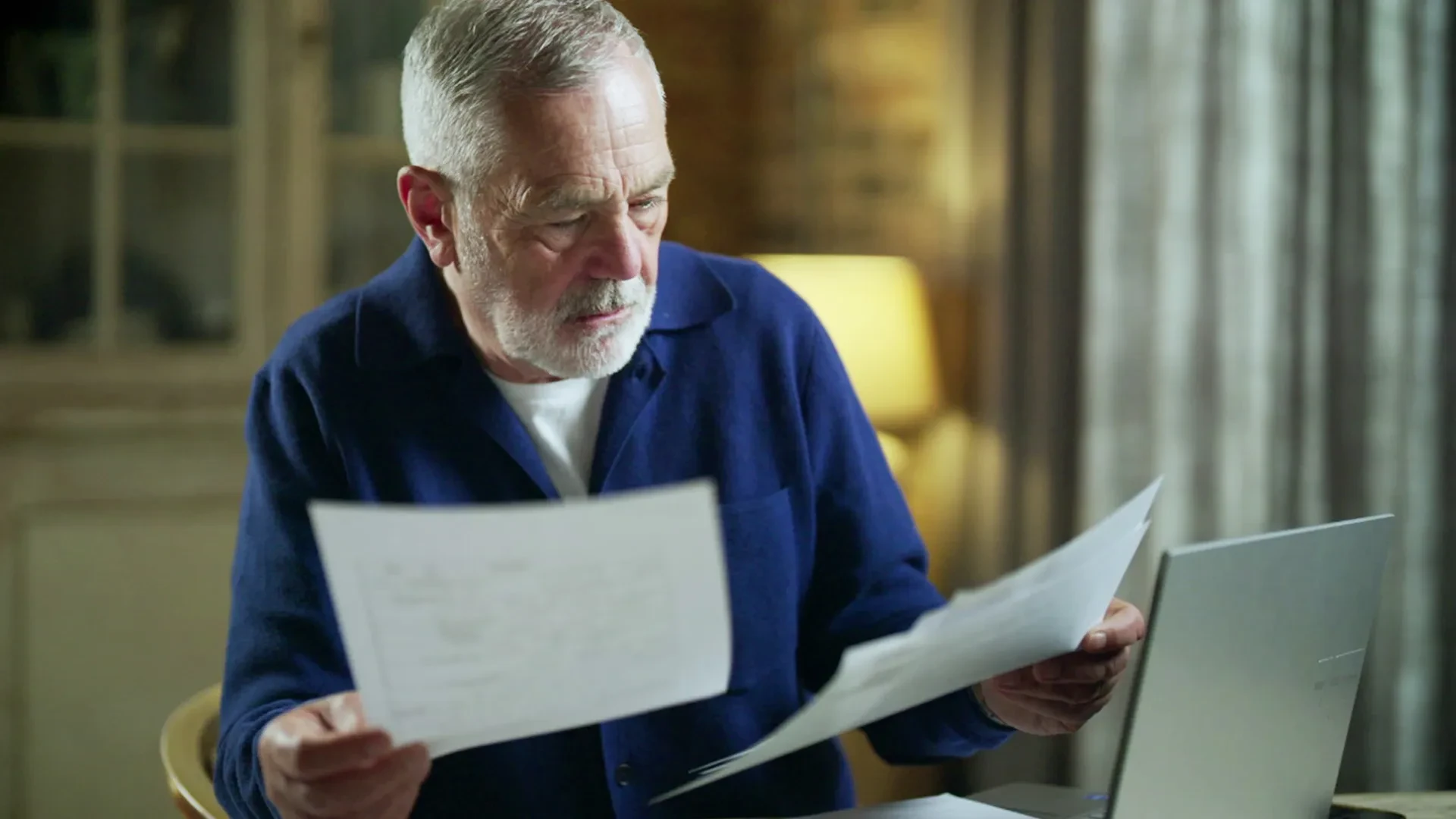 David Wilson host of Murder UK, reading notes from a murder case