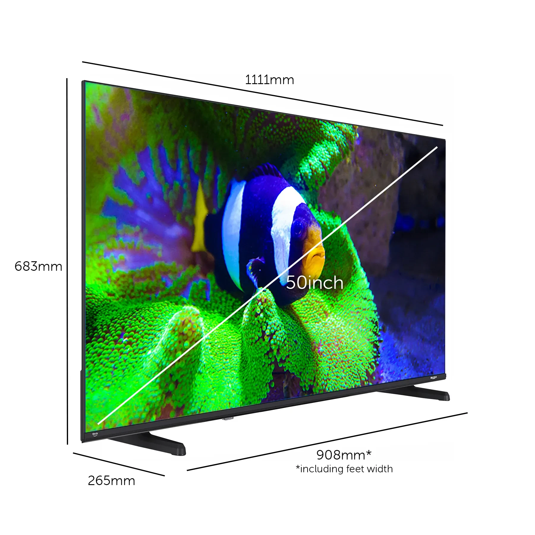 Bush UHD 4K - 50USF26SB side size