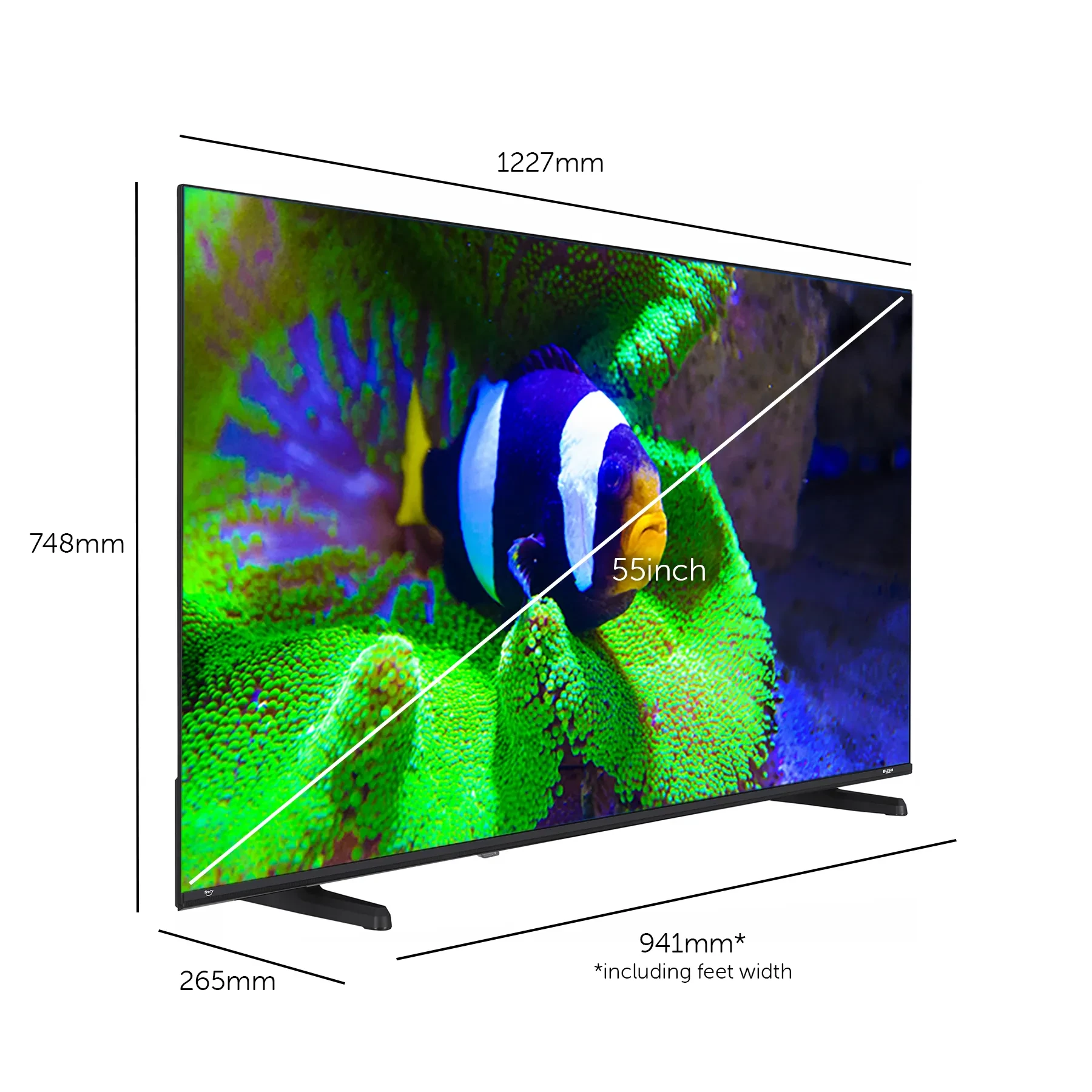 Bush UHD 4K - 55USF26SB side size