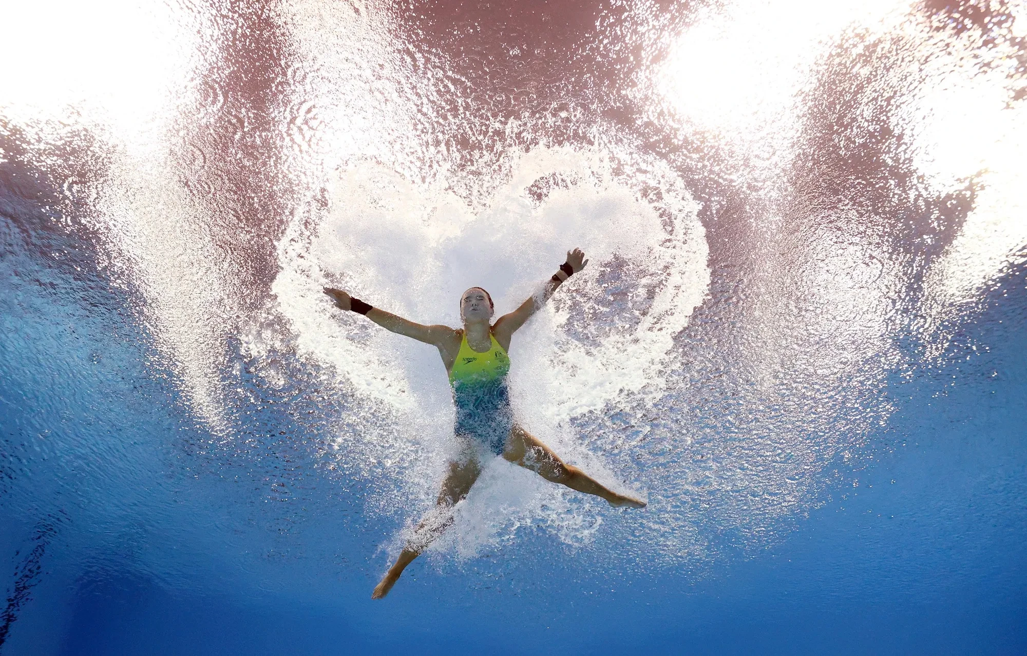 Image shows swimmer in the Commonwealth Games