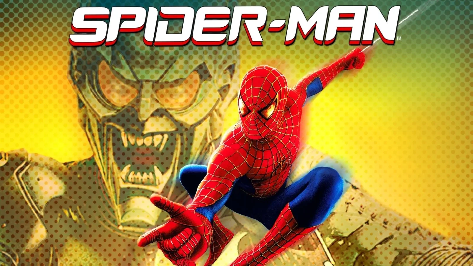 Spider-Man movie poster featuring the web-slinging superhero battling a giant villain in a comic book-style action scene.