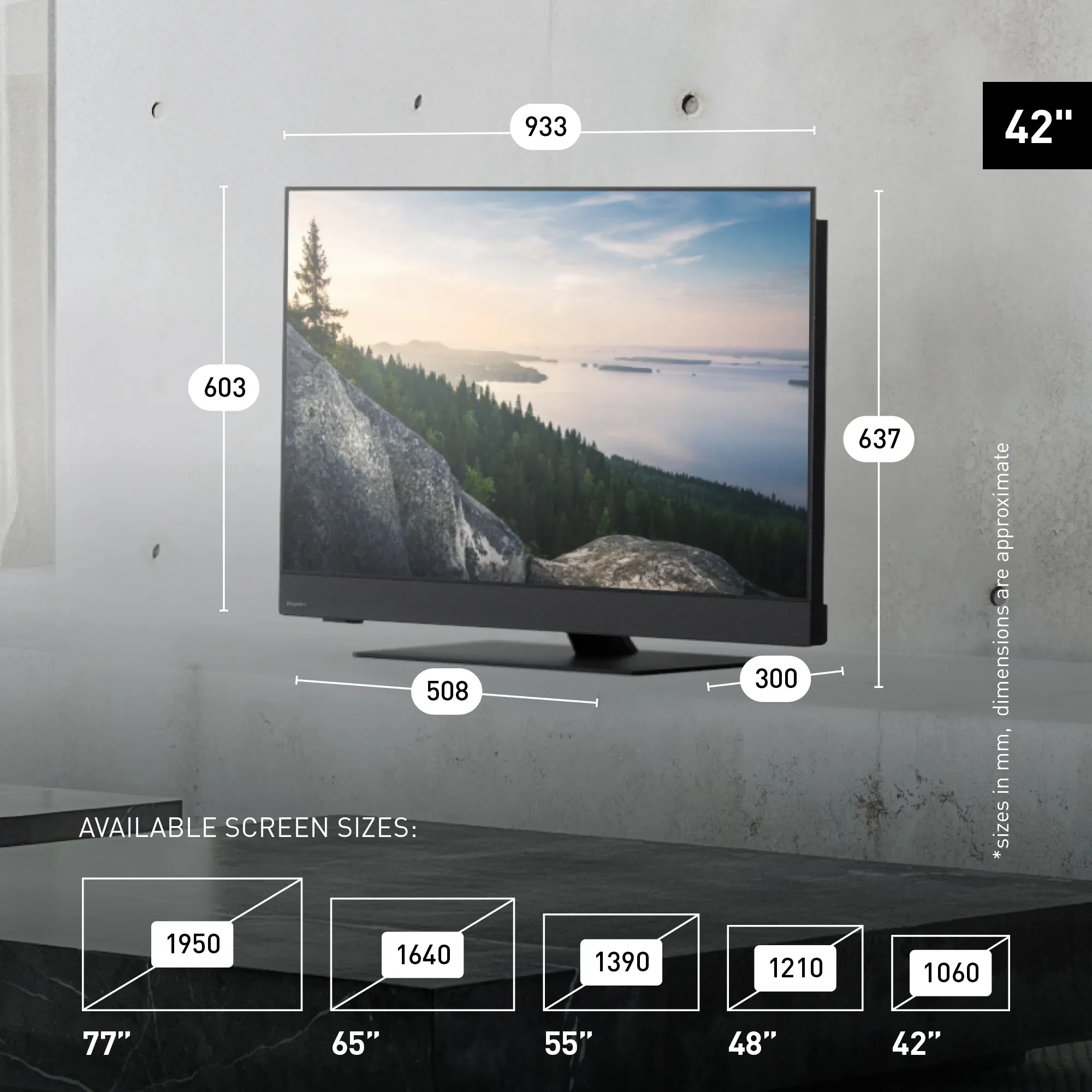 Panasonic 42Z90B size