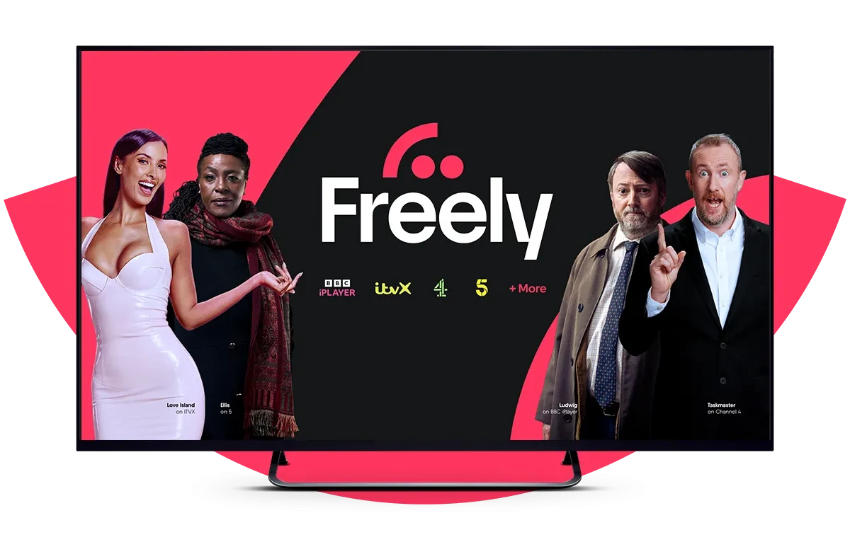 TV Shows Freely branding alongside major talent: Maya Jama, Sharon D. Clarke, David Mitchell and Alex Horne