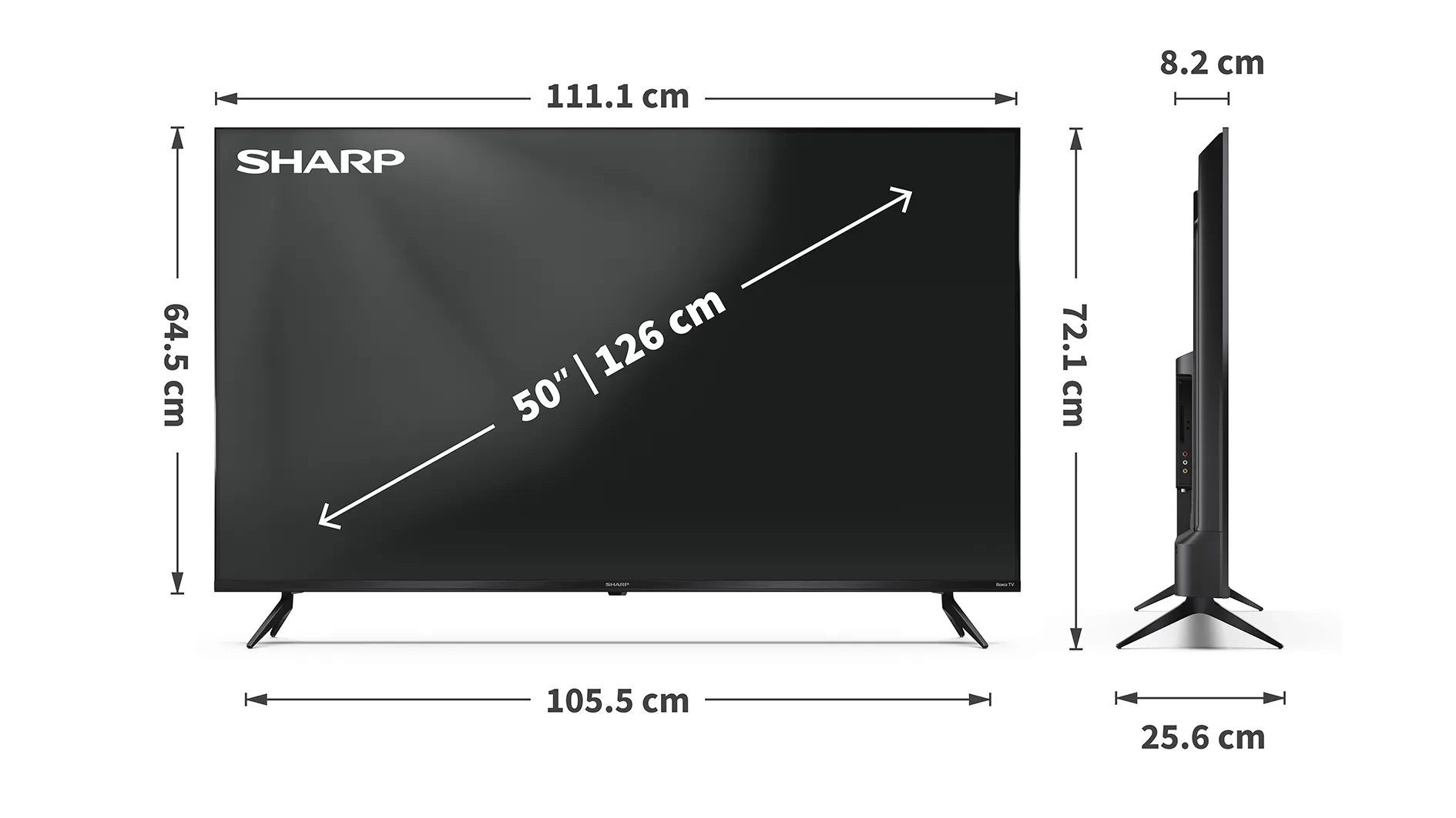 Sharp 50HJ4225K side size