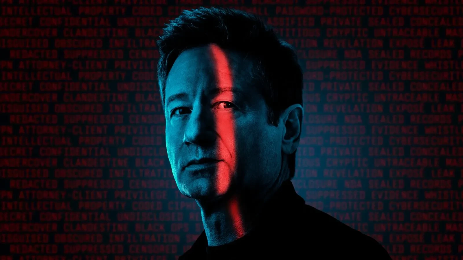 Secrets Declassified promotional image featuring a presenter against a backdrop of classified documents, redacted records and intelligence-themed graphics.