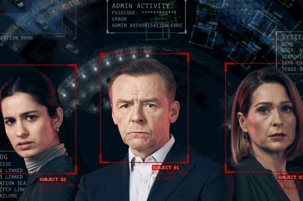 Promotional artwork for The Undeclared War featuring key characters against a digital surveillance and cybersecurity backdrop, highlighting themes of cyber conflict, intelligence operations and national security.