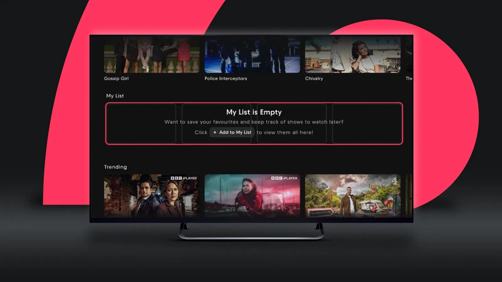 Empty 'My List' on Freely Browse page