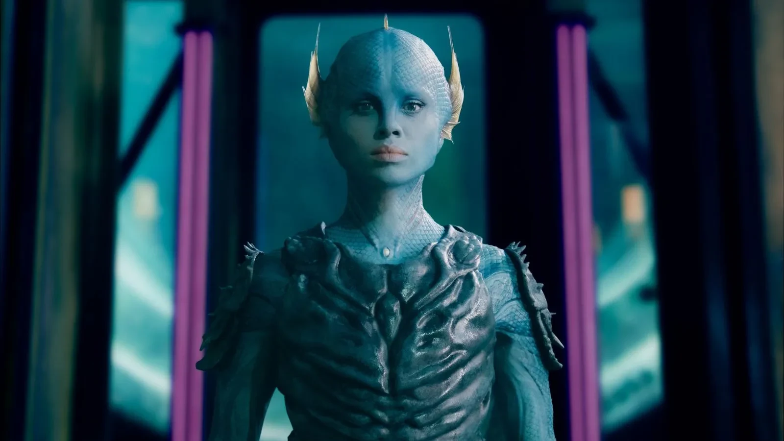 A blue flish like human creature in the new tv show: the war between the land and the sea