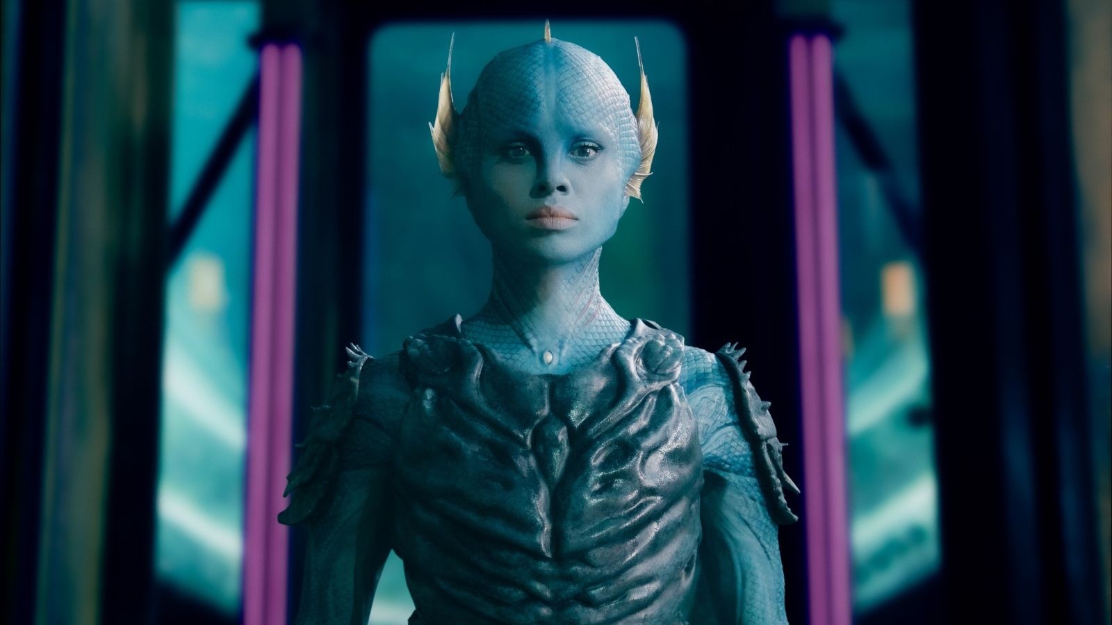 A blue flish like human creature in the new tv show: the war between the land and the sea