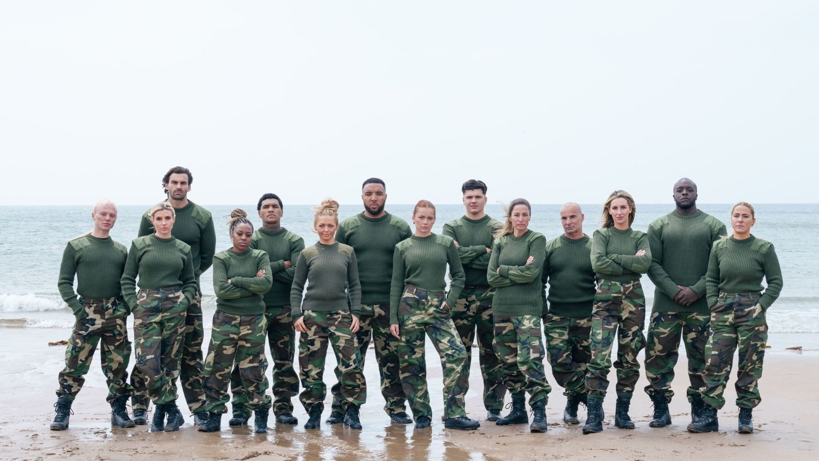 Celebrity's in army uniform competing in Celebrity SAs: WHo Dares Wins