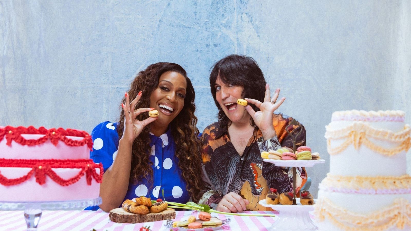Alison Hammond and Noel Fielding in The Great British Bake Off