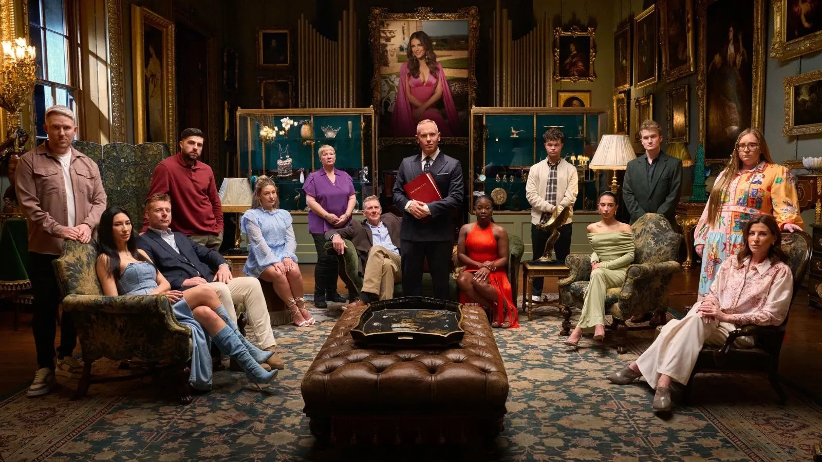 Rob Rinder and contestants in the Channel 4 game show the Inheritance