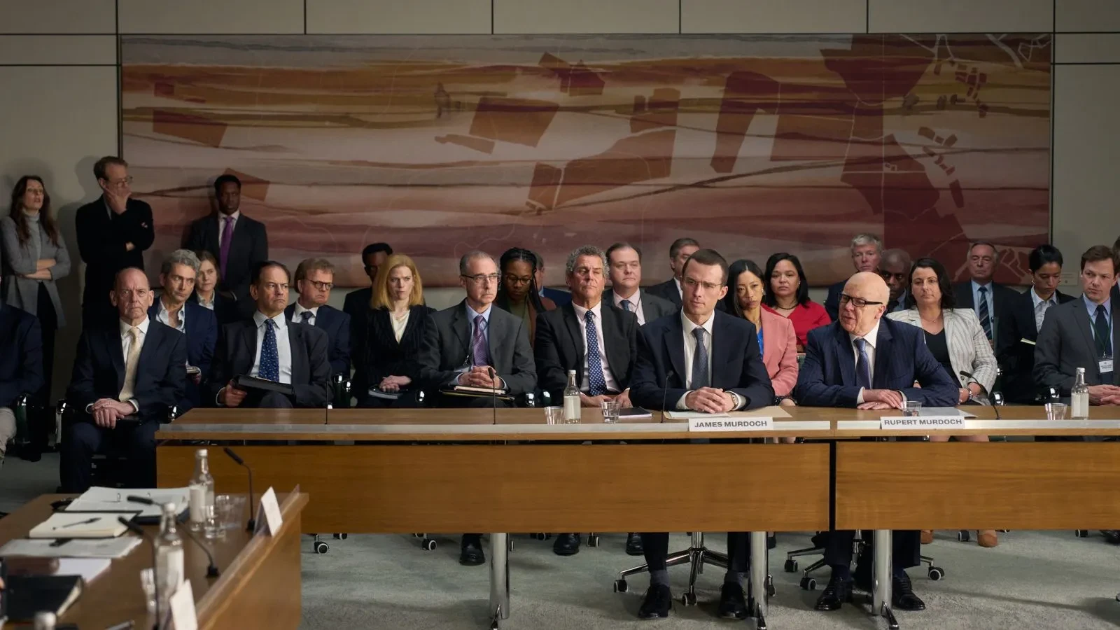 Rose Leslie, Steve Pemberton, David Tennant and Toby Jones in The Hack