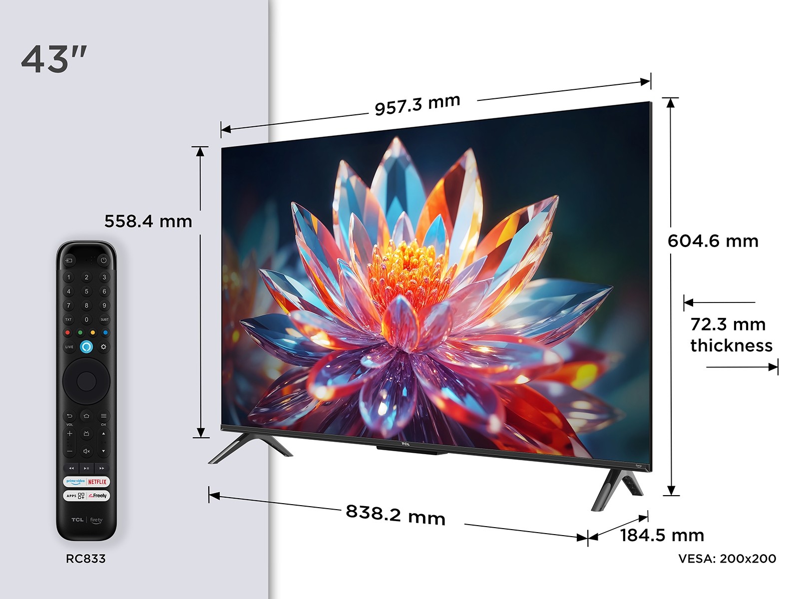 TCL TC6 43 size