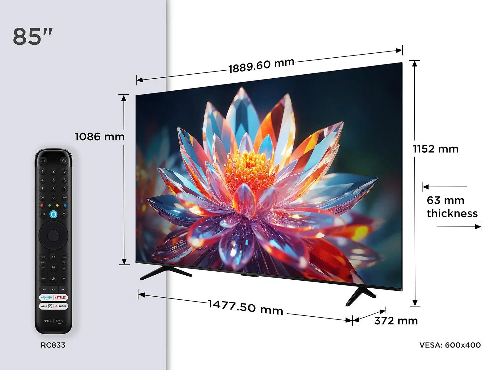 TCL TC6 85 remote_size