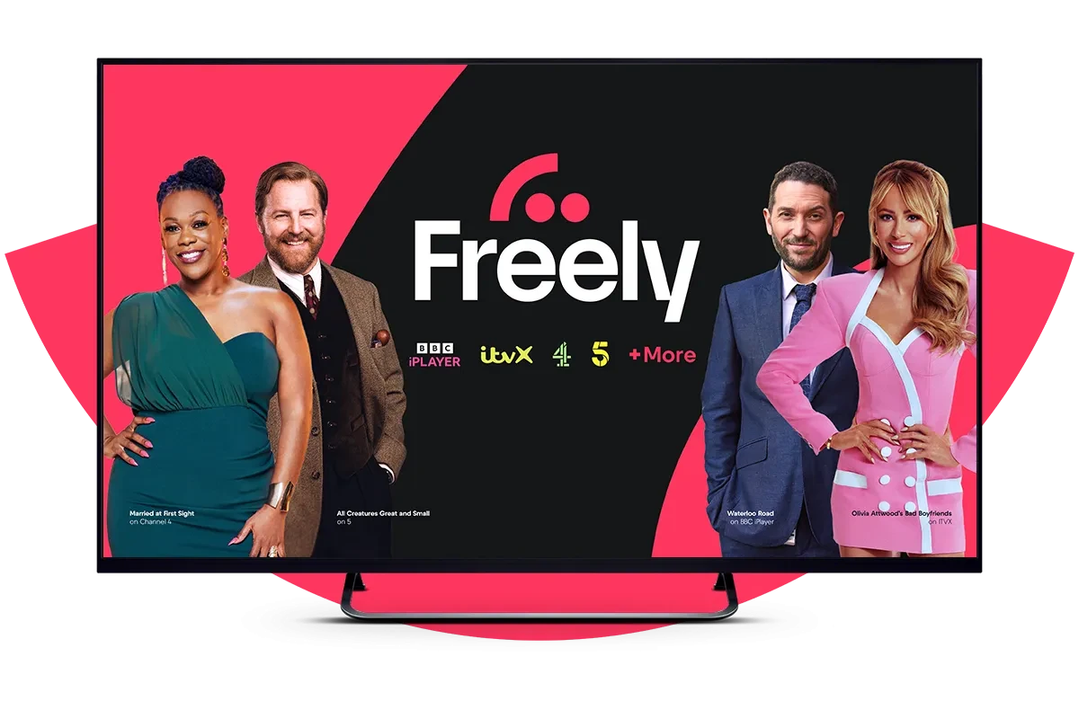 Freely TV showing Charlene Douglas Samuel West Jon Richardson and Olivia Attwood