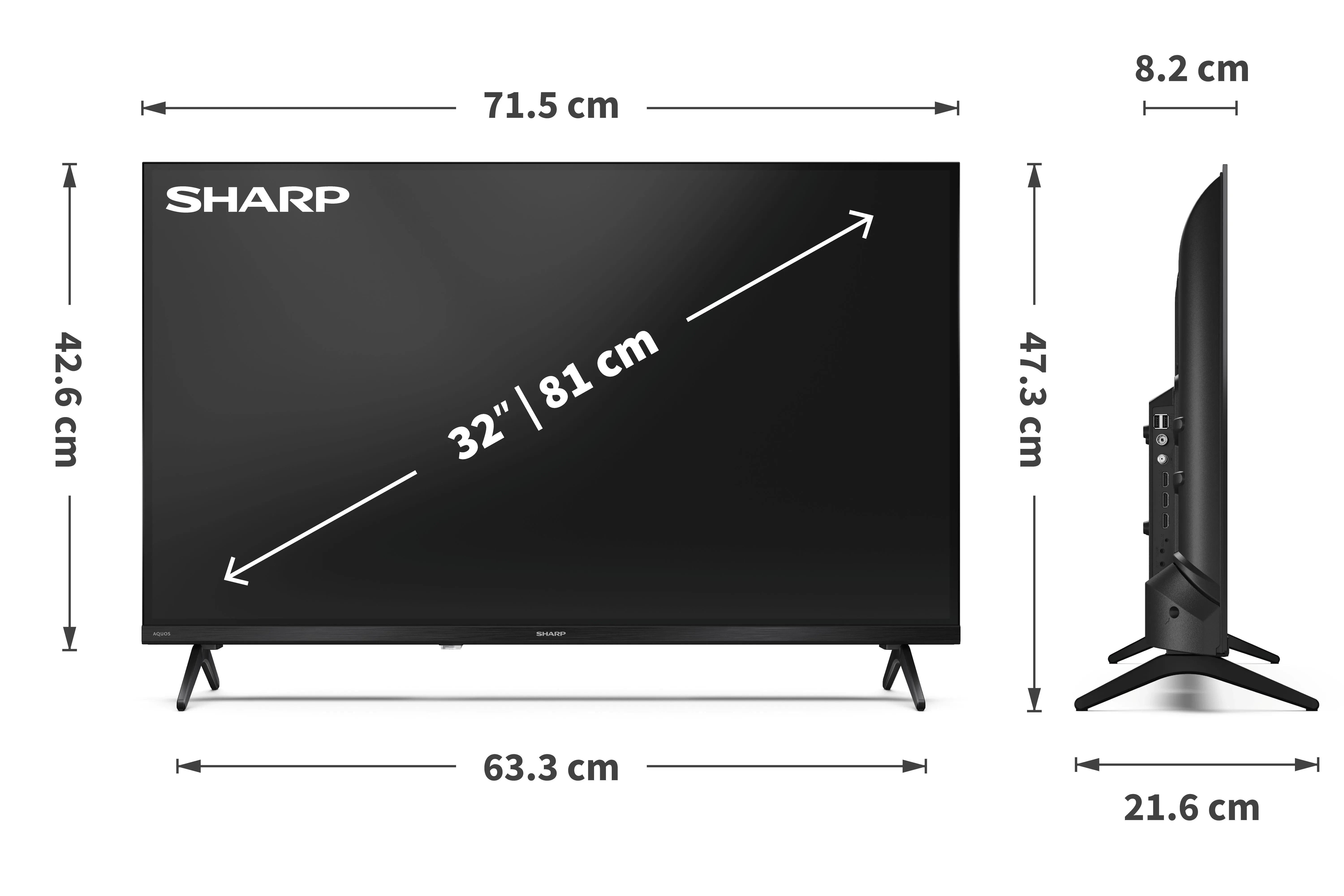 Sharp 32HE2245K Dimensions
