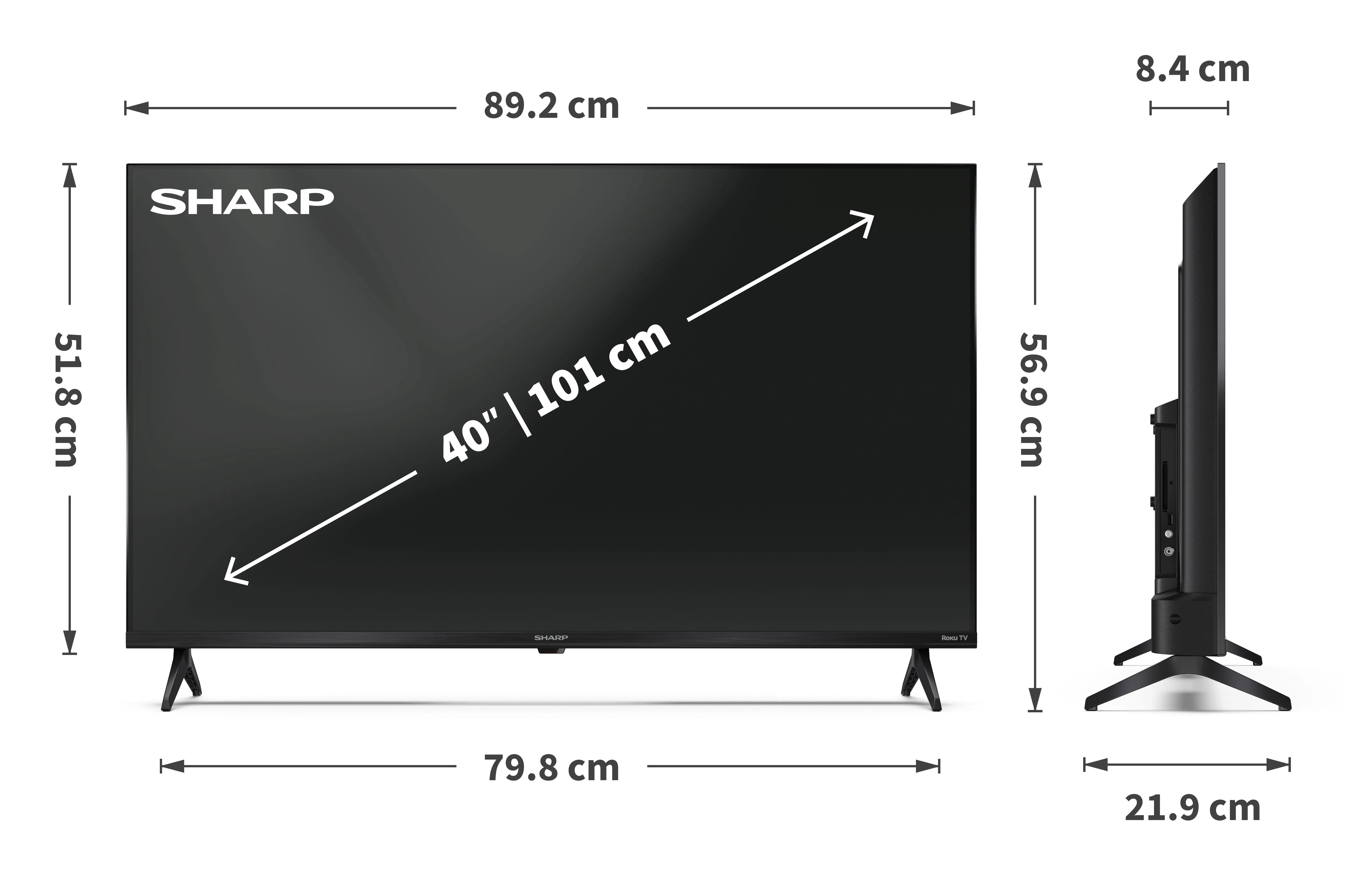 Sharp C40HD2225KB dimensions