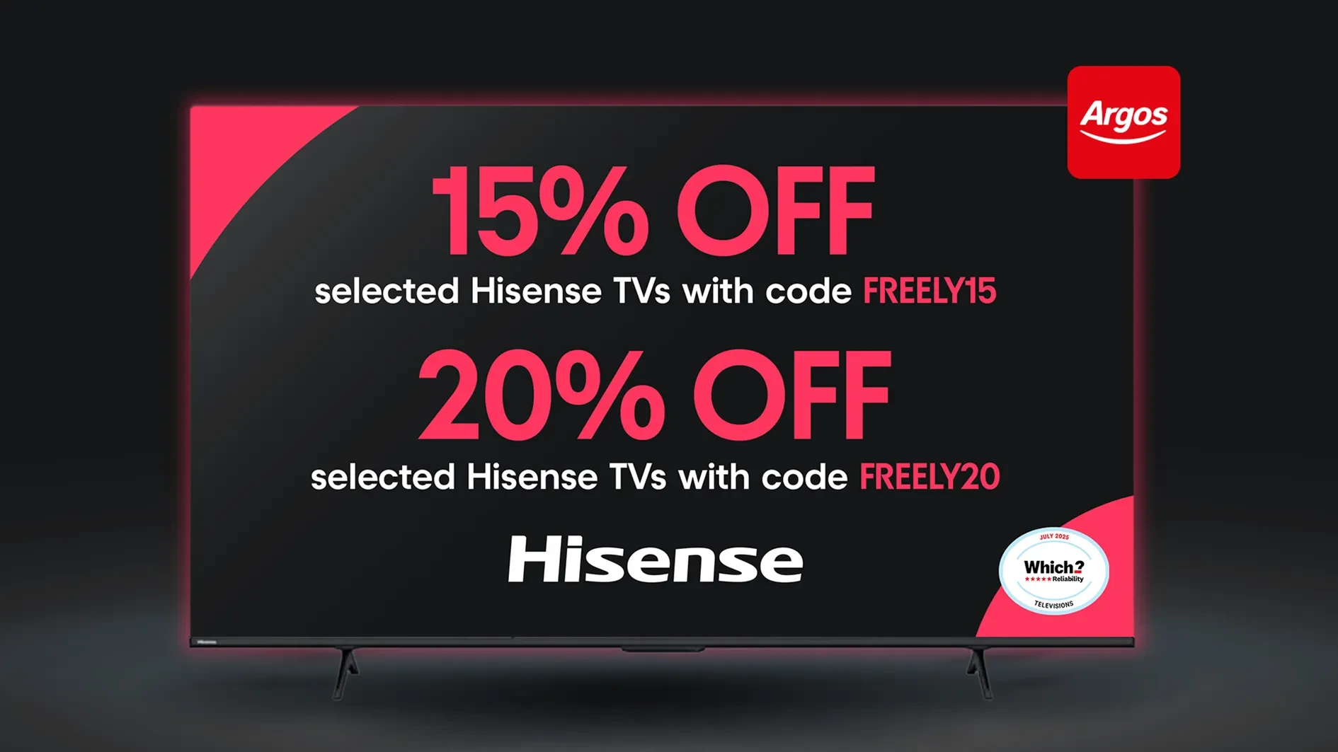 Website banner Hisense Argos deal July26